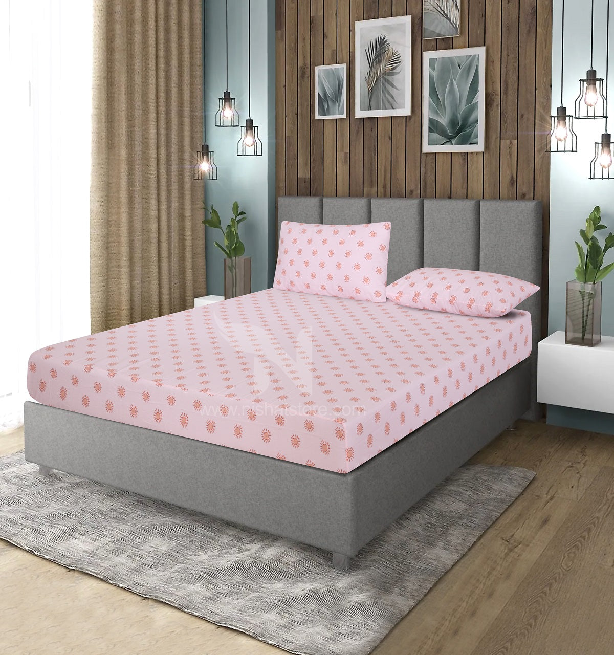 Fitted Double Bed Sheet DS# 417