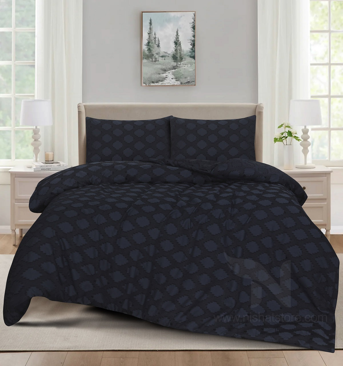 Motif Jacquard Quilt Cover 3 Pcs #276
