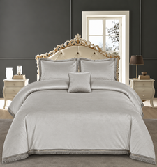 Heavy Velvet & Leather Bed Sheet Set – 4 Pcs Design Code 569