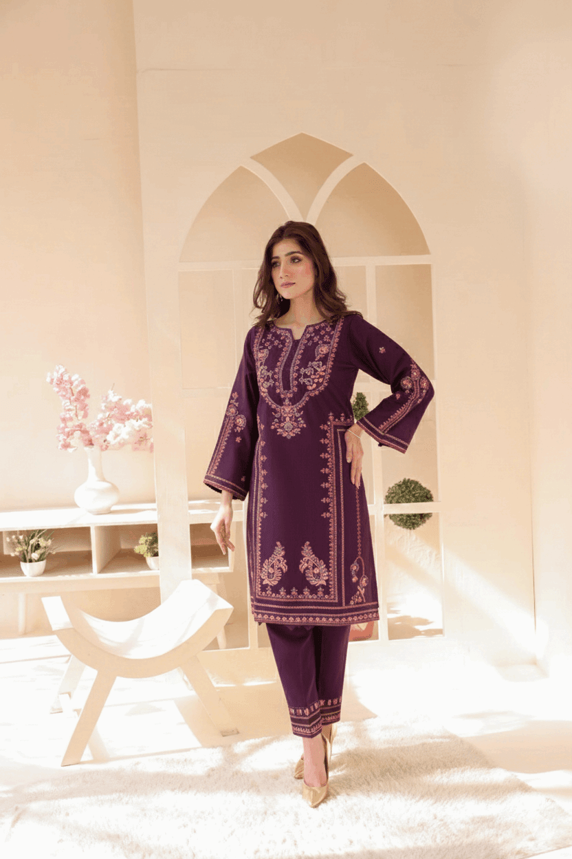 2 Piece – Embroidered Cotton Suit  30 - Nishat Creative Store