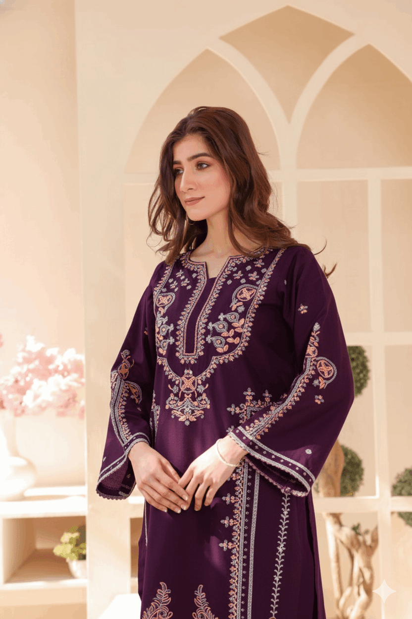 2 Piece – Embroidered Cotton Suit  30 - Nishat Creative Store