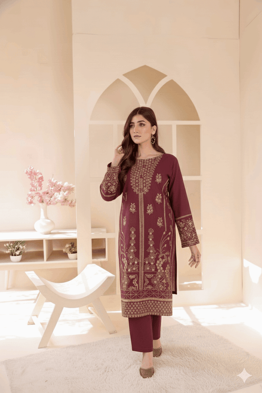 2 Piece – Embroidered Cotton Suit  33 - Nishat Creative Store