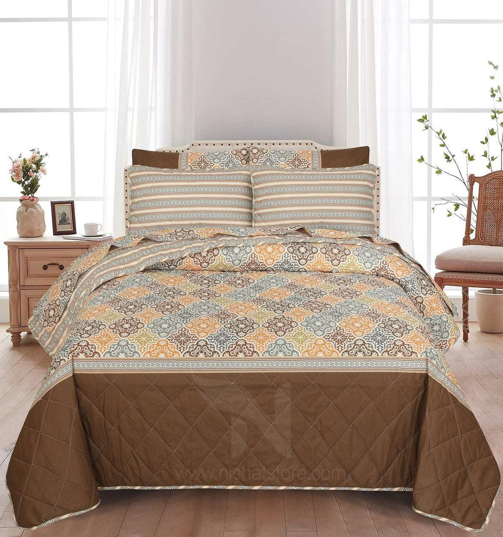 Quilted Comforter Set 6 Pcs Design 1001