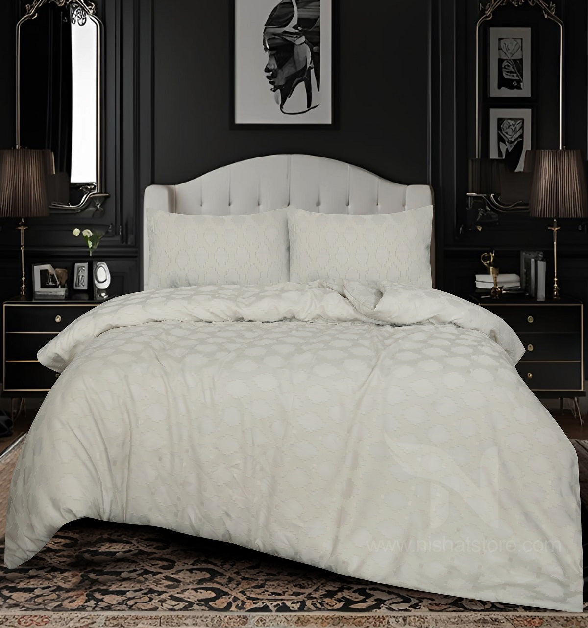 Motif Jacquard Quilt Cover 3 Pcs #268