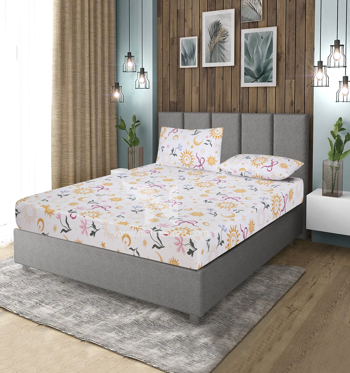 Fitted Double Bed Sheet DS# 409