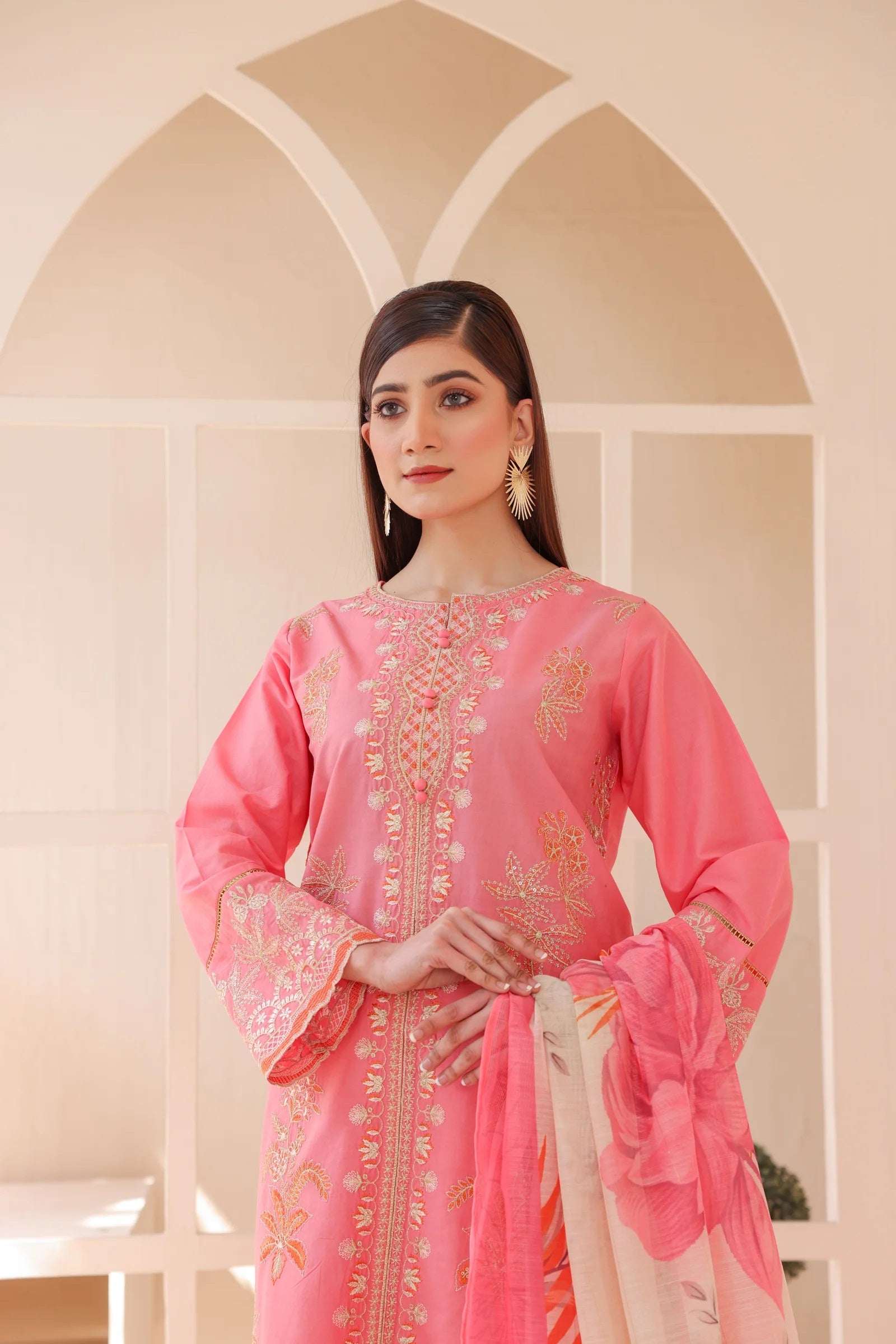 3 Piece – Embroidered Cotton Suit  15 - Nishat Creative Store