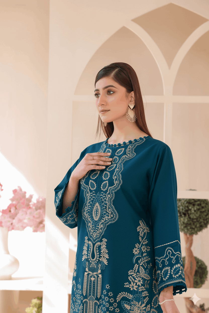 3 Piece – Embroidered Cotton Suit  17 - Nishat Creative Store