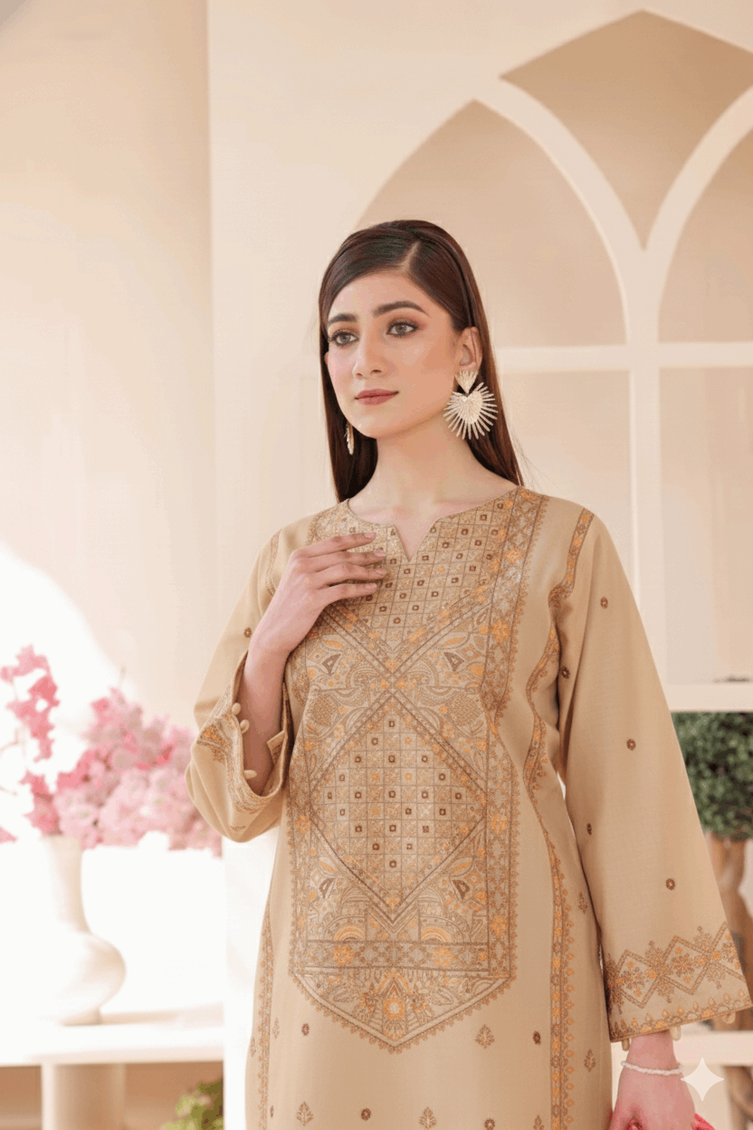3 Piece – Embroidered Cotton Suit  18 - Nishat Creative Store