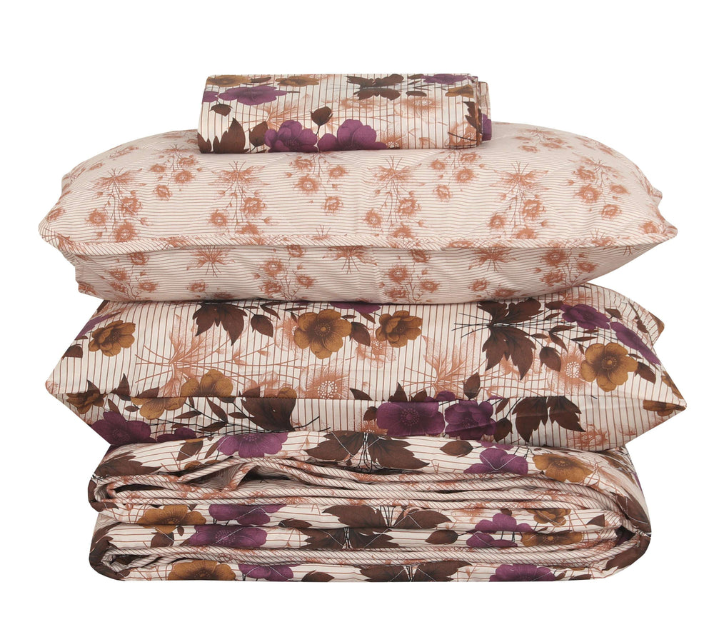 Quilted Comforter Set 6 Pcs Design 1009