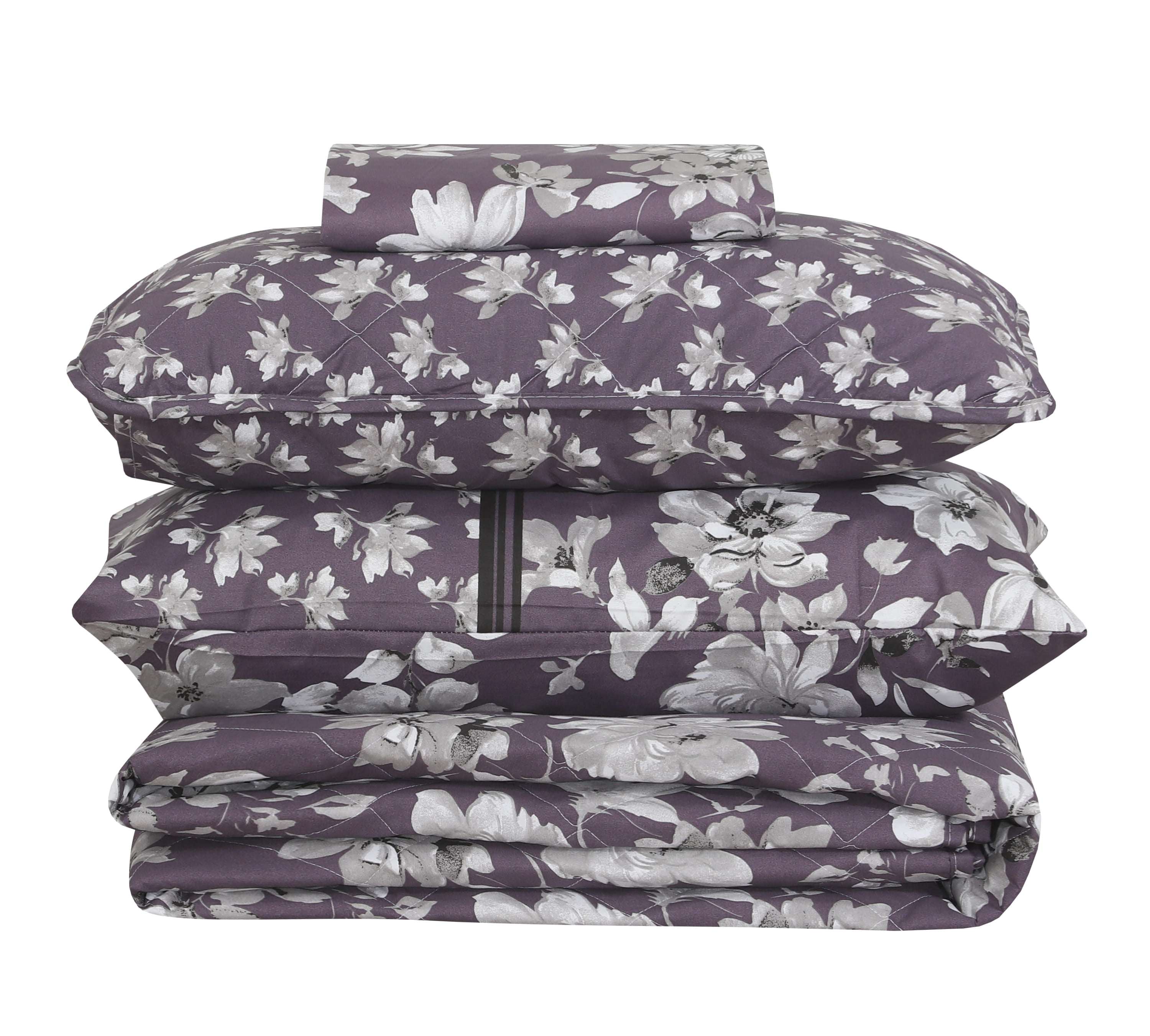 Quilted Comforter Set 6 Pcs Design 1002
