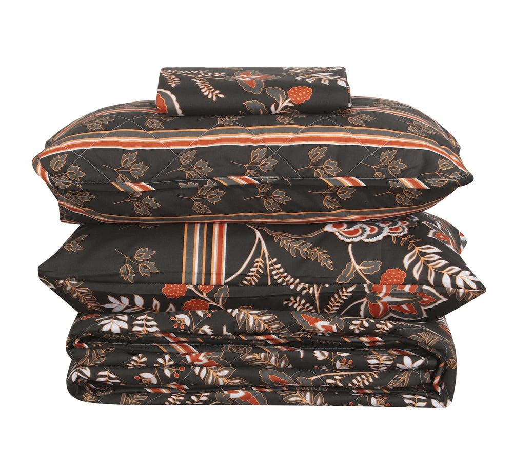Quilted Comforter Set 6 Pcs Design 1008