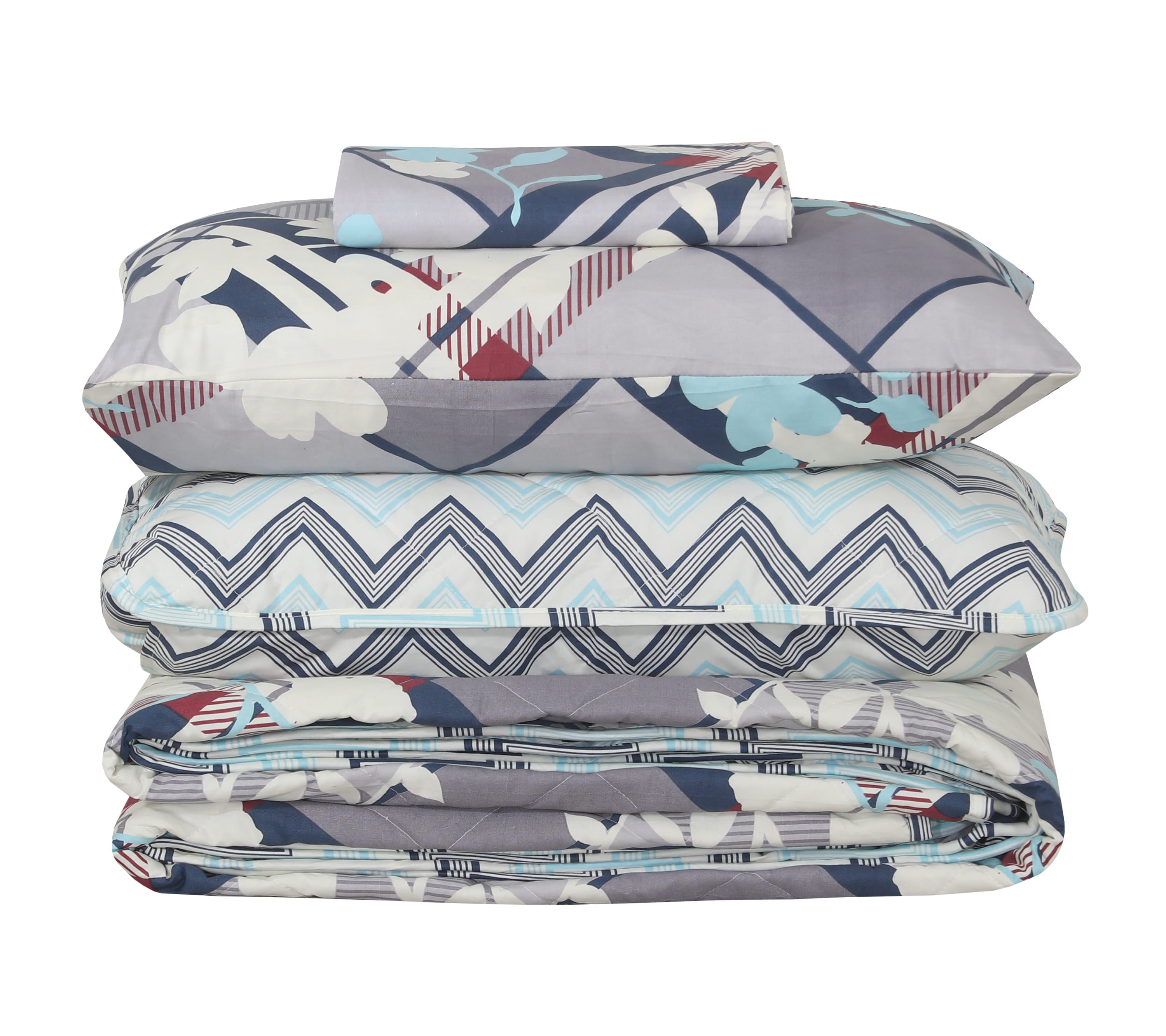 Quilted Comforter Set 6 Pcs Design 1020