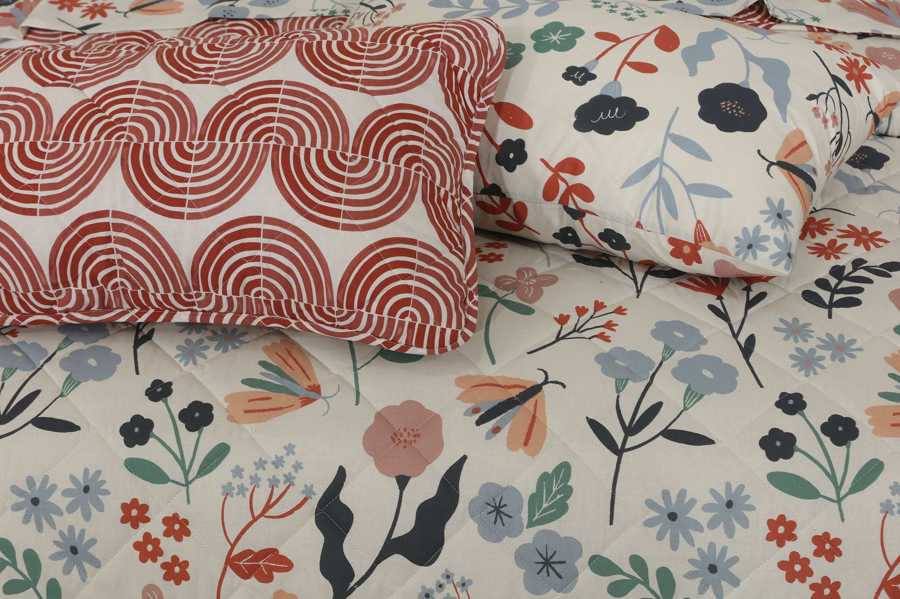 Quilted Comforter Set 6 Pcs Design 909