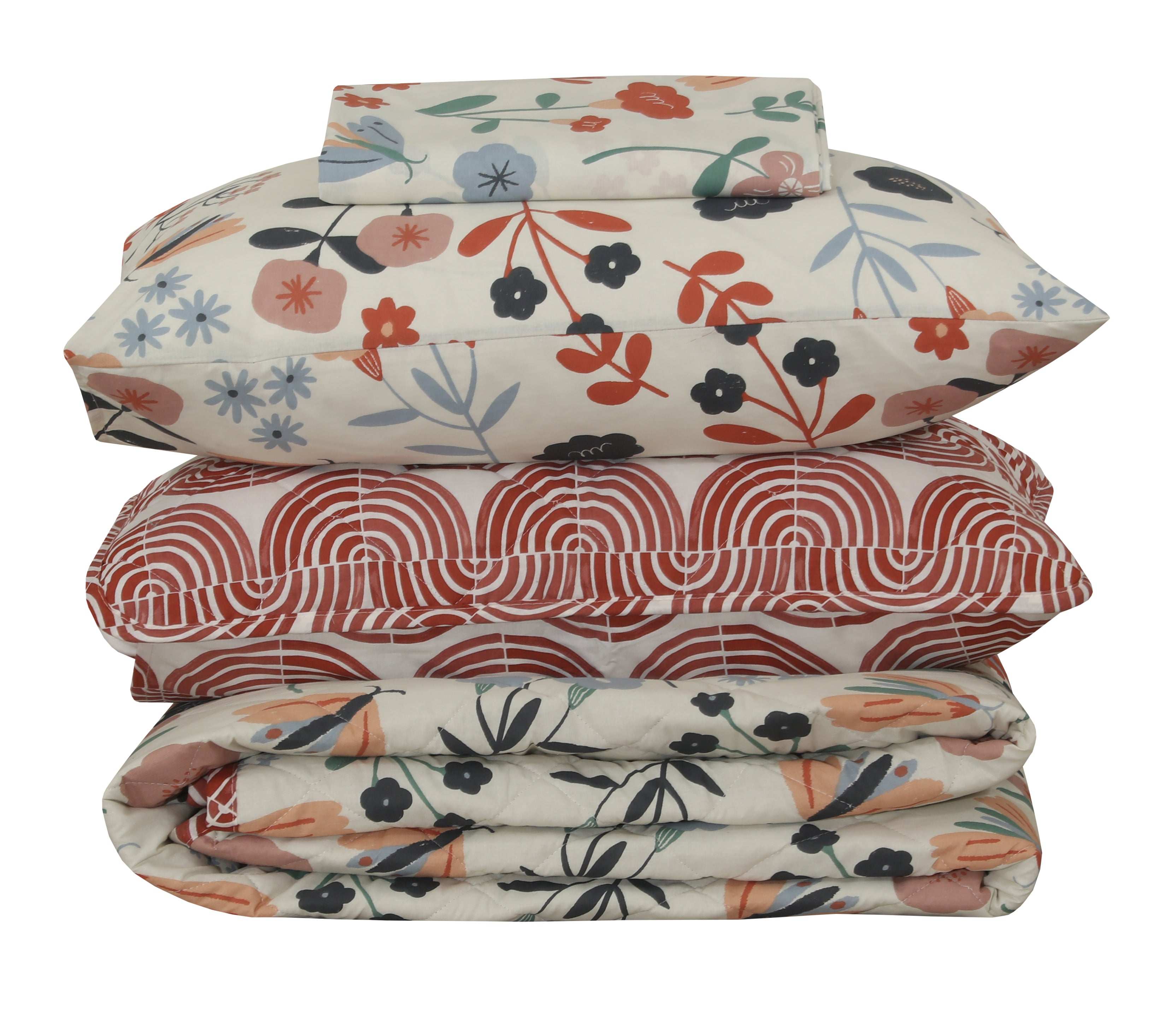 Quilted Comforter Set 6 Pcs Design 909
