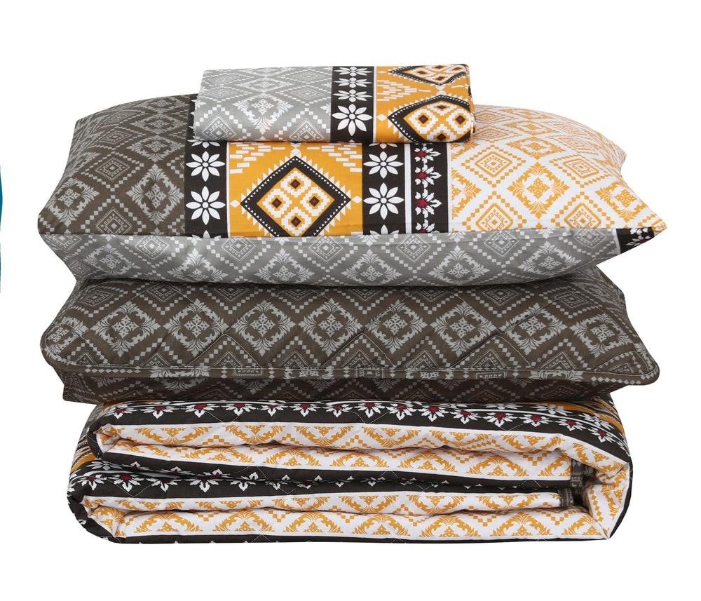 Quilted Comforter Set 6 Pcs Design 999