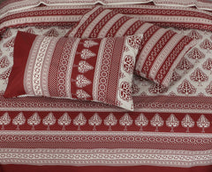 Floral Reversible Cotton Quilt Cover 6 Pcs Design #204