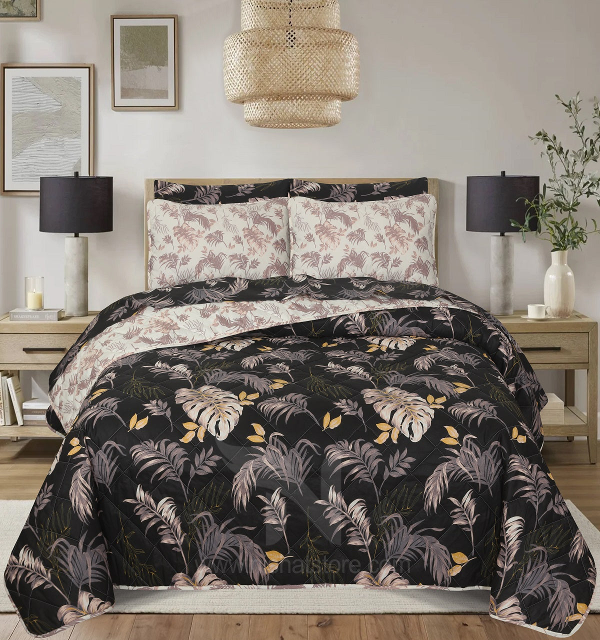 Quilted Comforter Set 6 Pcs Design 1021