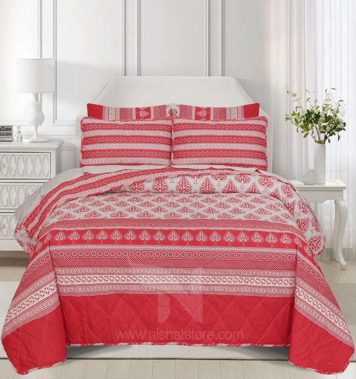 Quilted Comforter Set 6 Pcs Design 1014