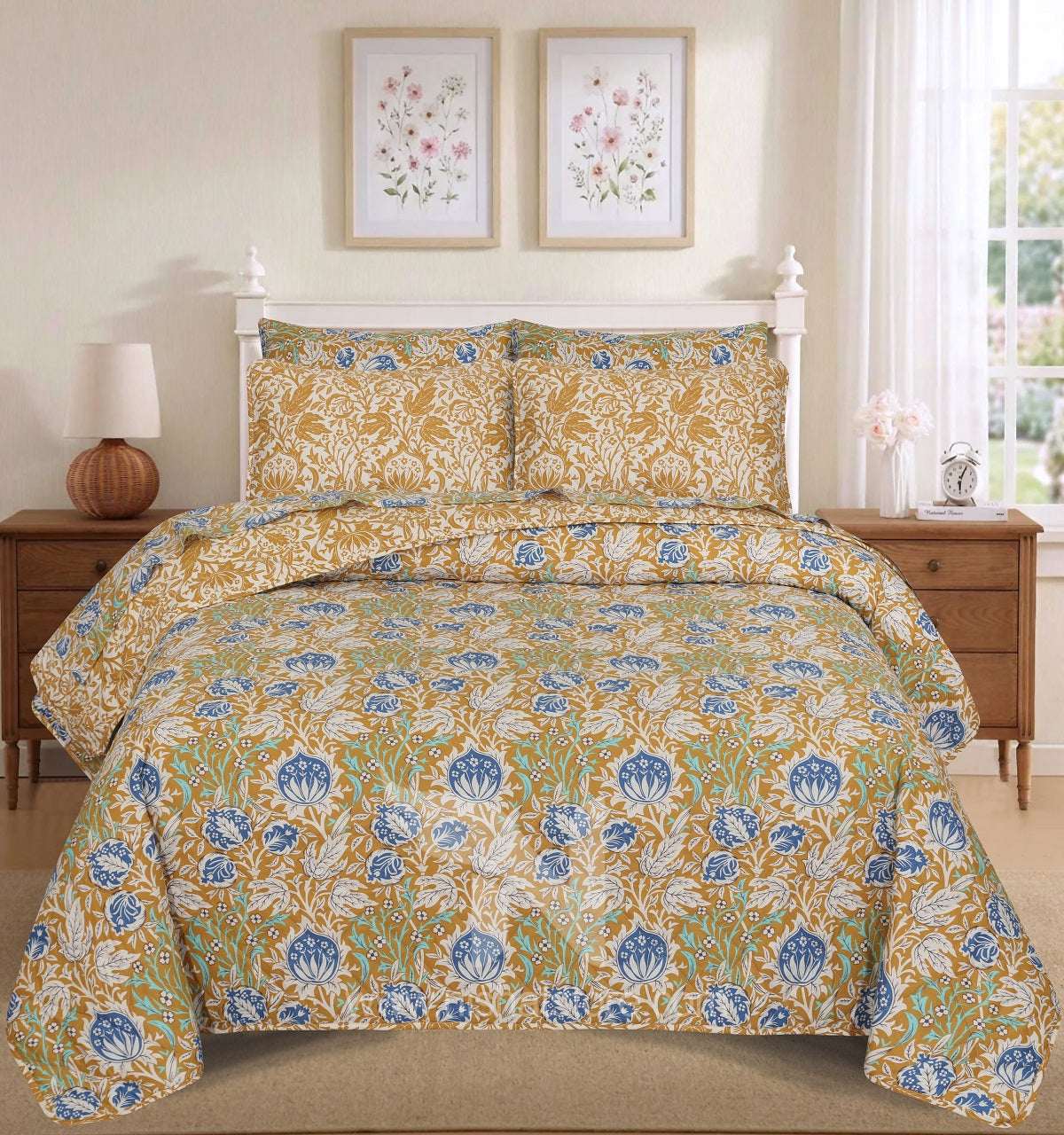 Quilted Comforter Set 6 Pcs Design 1015