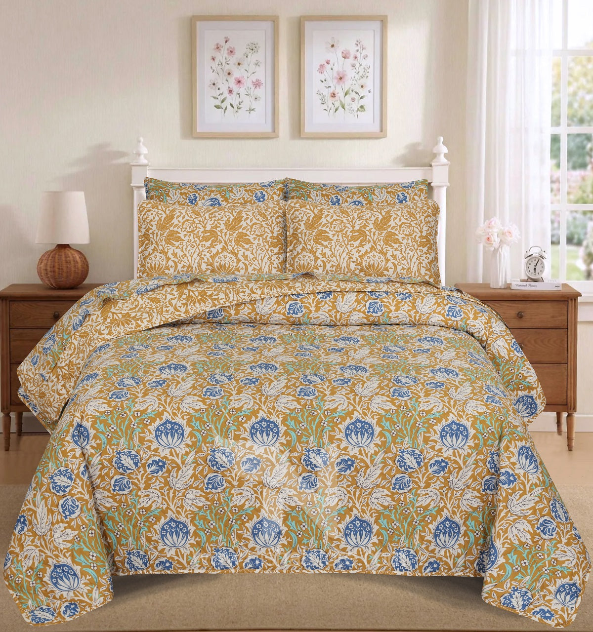 Quilted Comforter Set 6 Pcs Design 1015