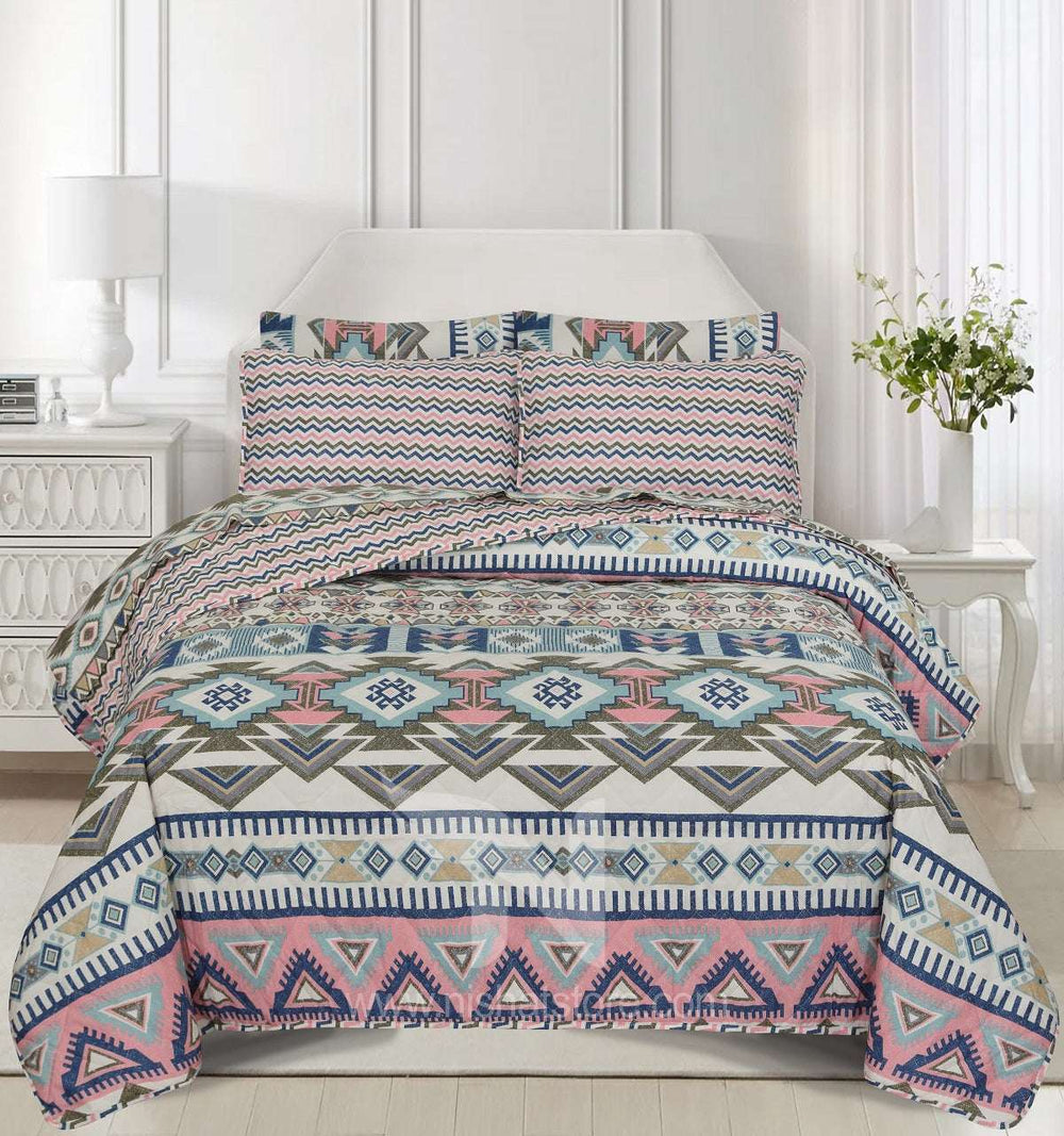 Quilted Comforter Set 6 Pcs Design 1016