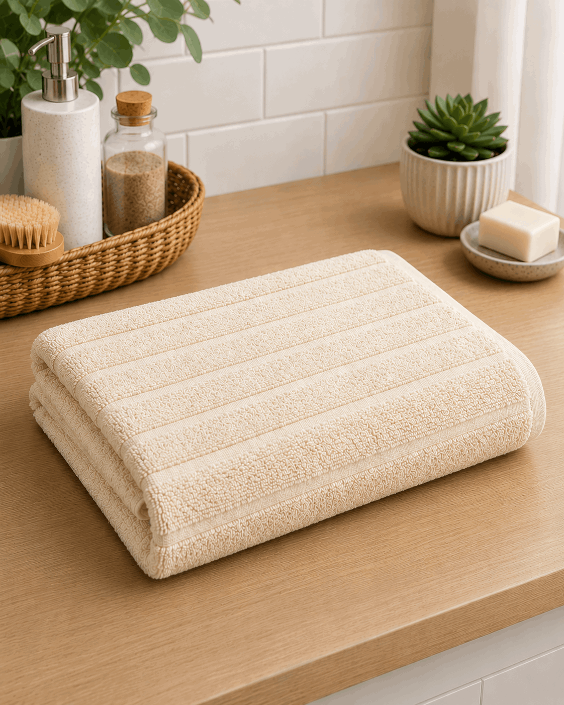 Premium Cotton Stripe Bath Towel