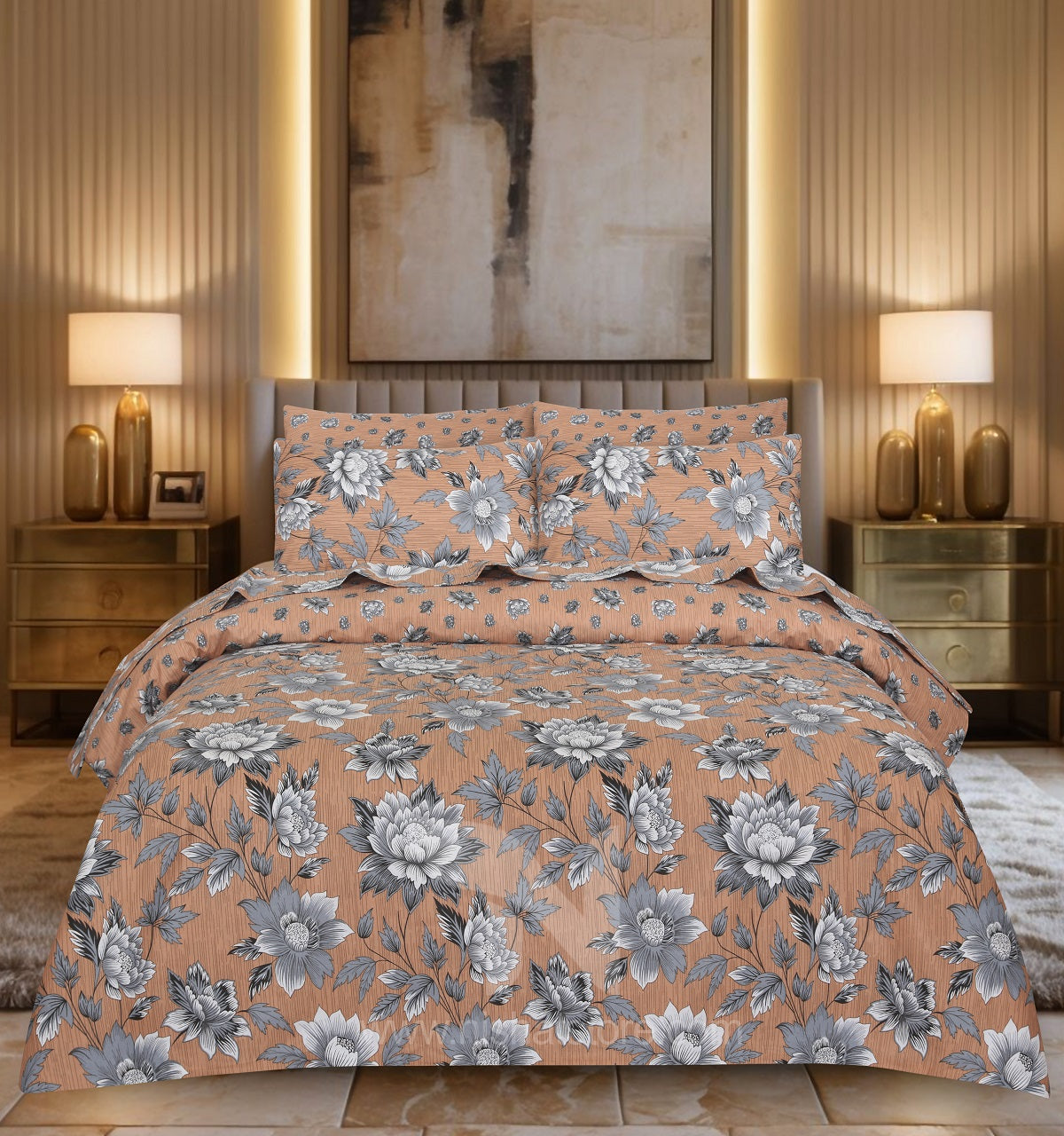Floral  Quilt Cover 6 Pcs Design #257