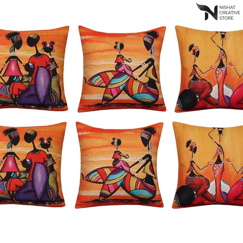 6 PCs Digital Printed Cushions Ds Cover #244 - Nishat Creative Store