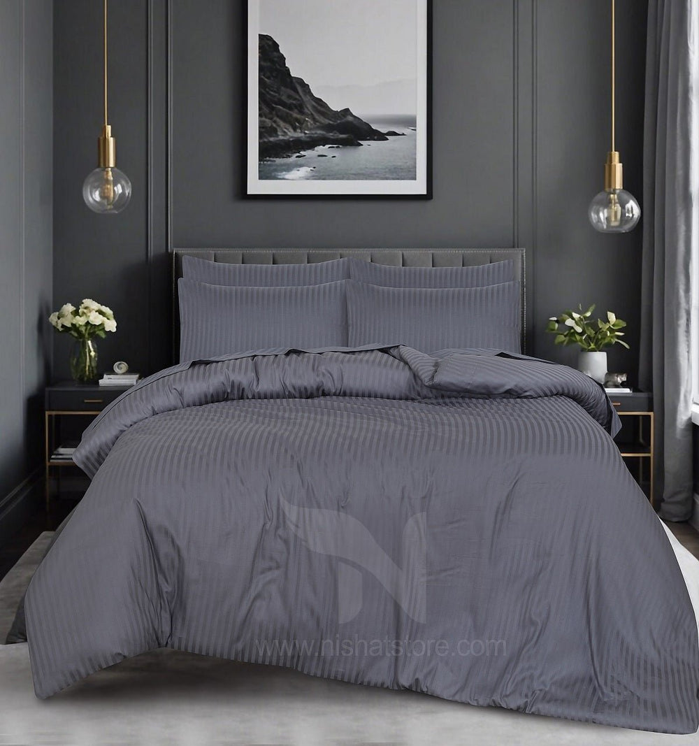 6 Pcs Stripe Satin Quilt Cover Design 226 - Nishat Creative Store
