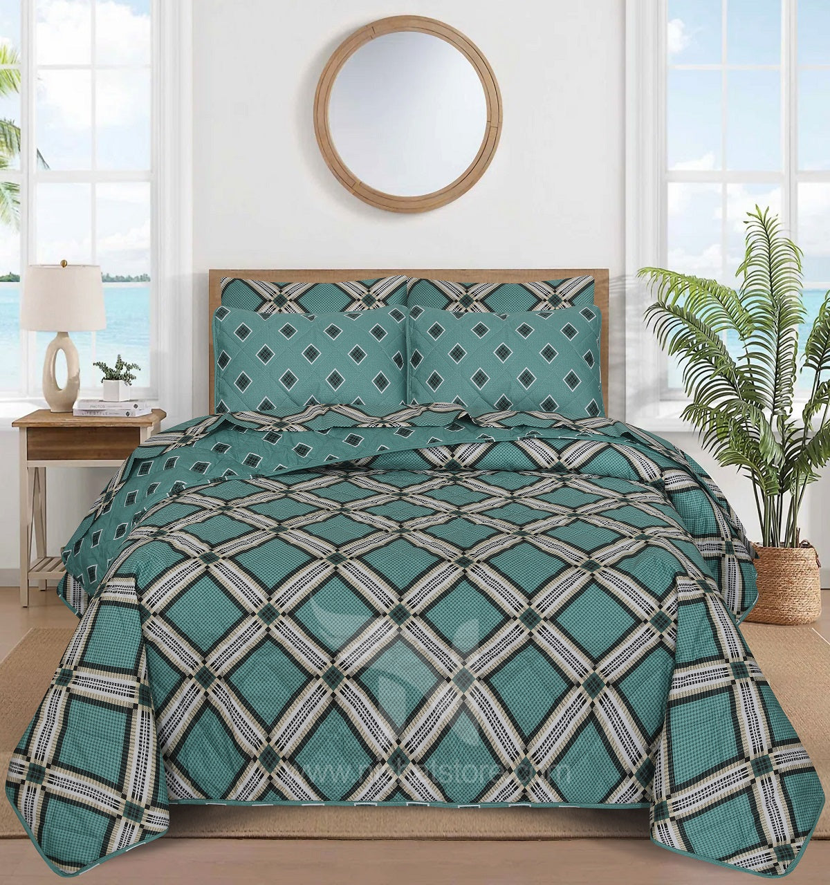 Quilted Comforter Set 6 Pcs Design 1037