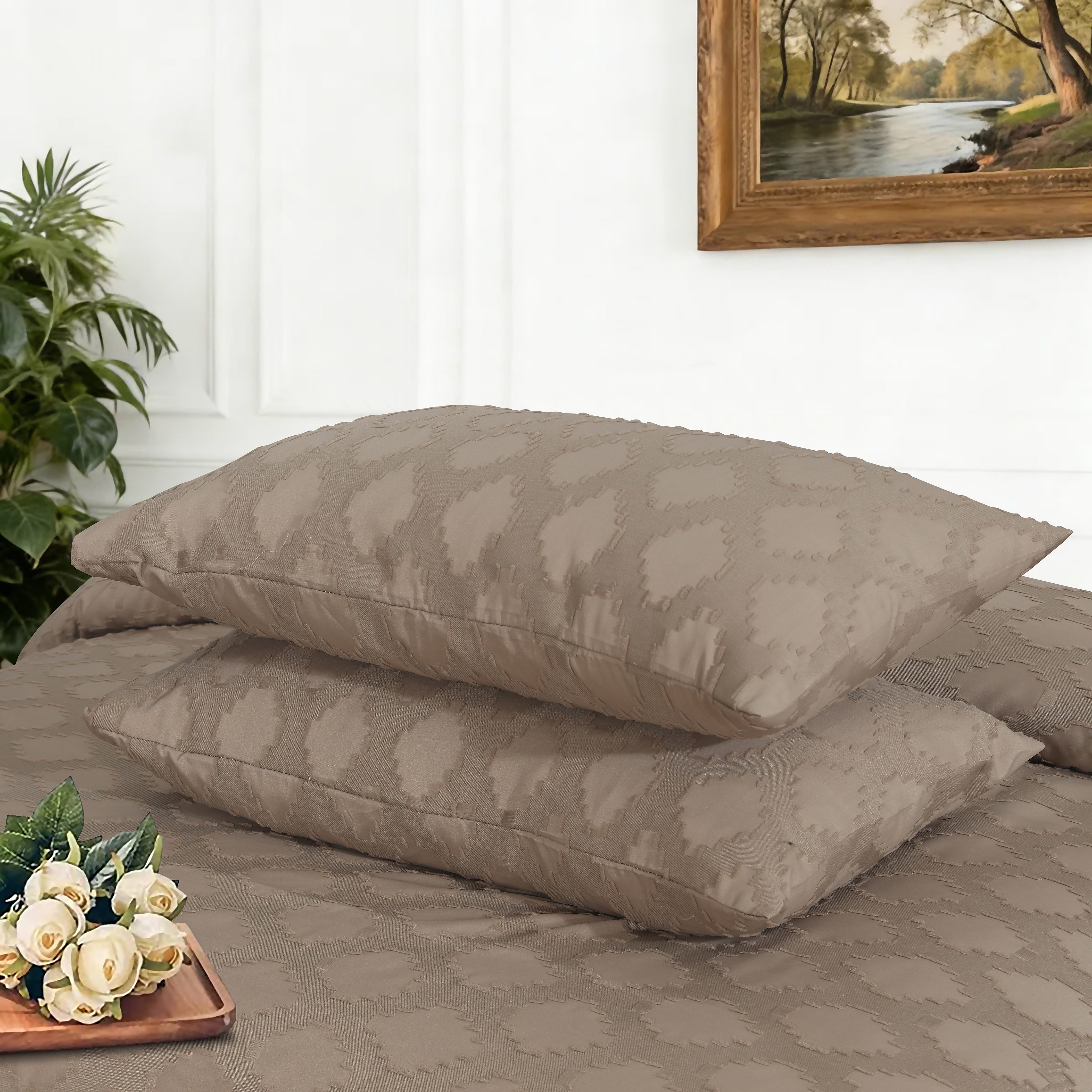 Motif Jacquard Quilt Cover 3 Pcs #271
