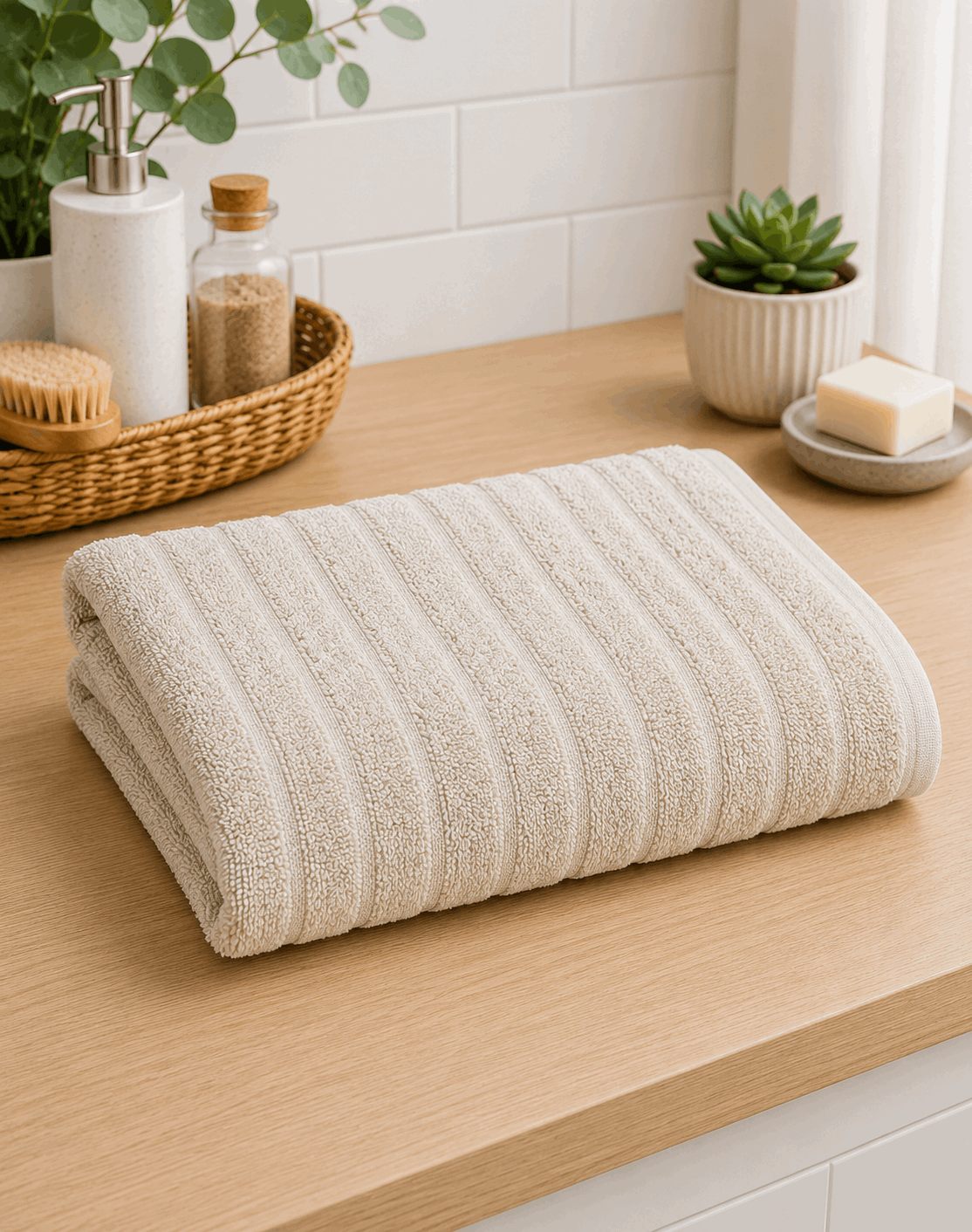 Premium Cotton Stripe Bath Towel