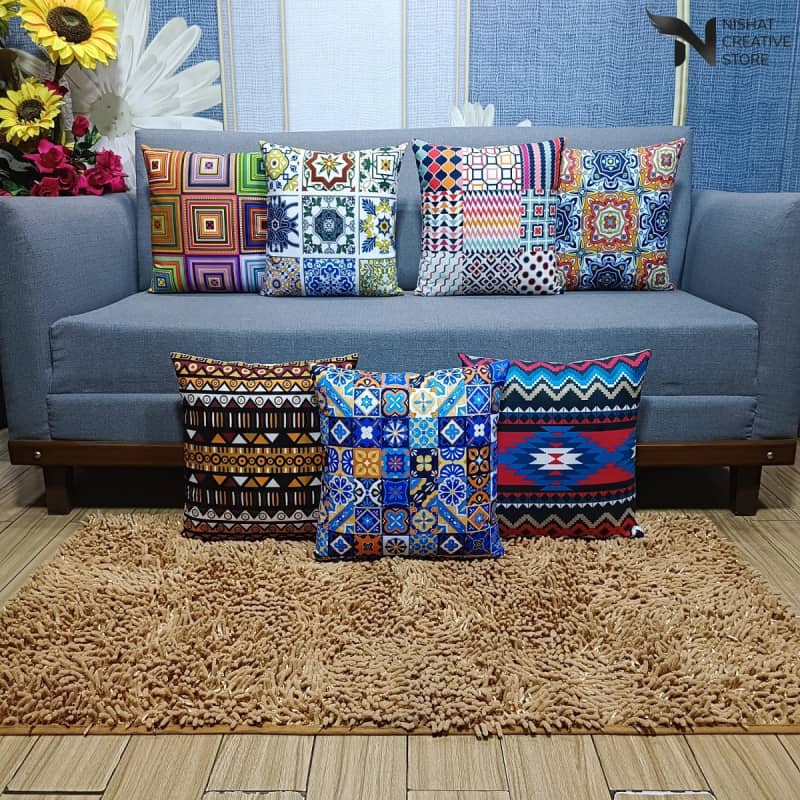 7 Pcs Digital Printed Cushions Ds #211 Cushion Cover