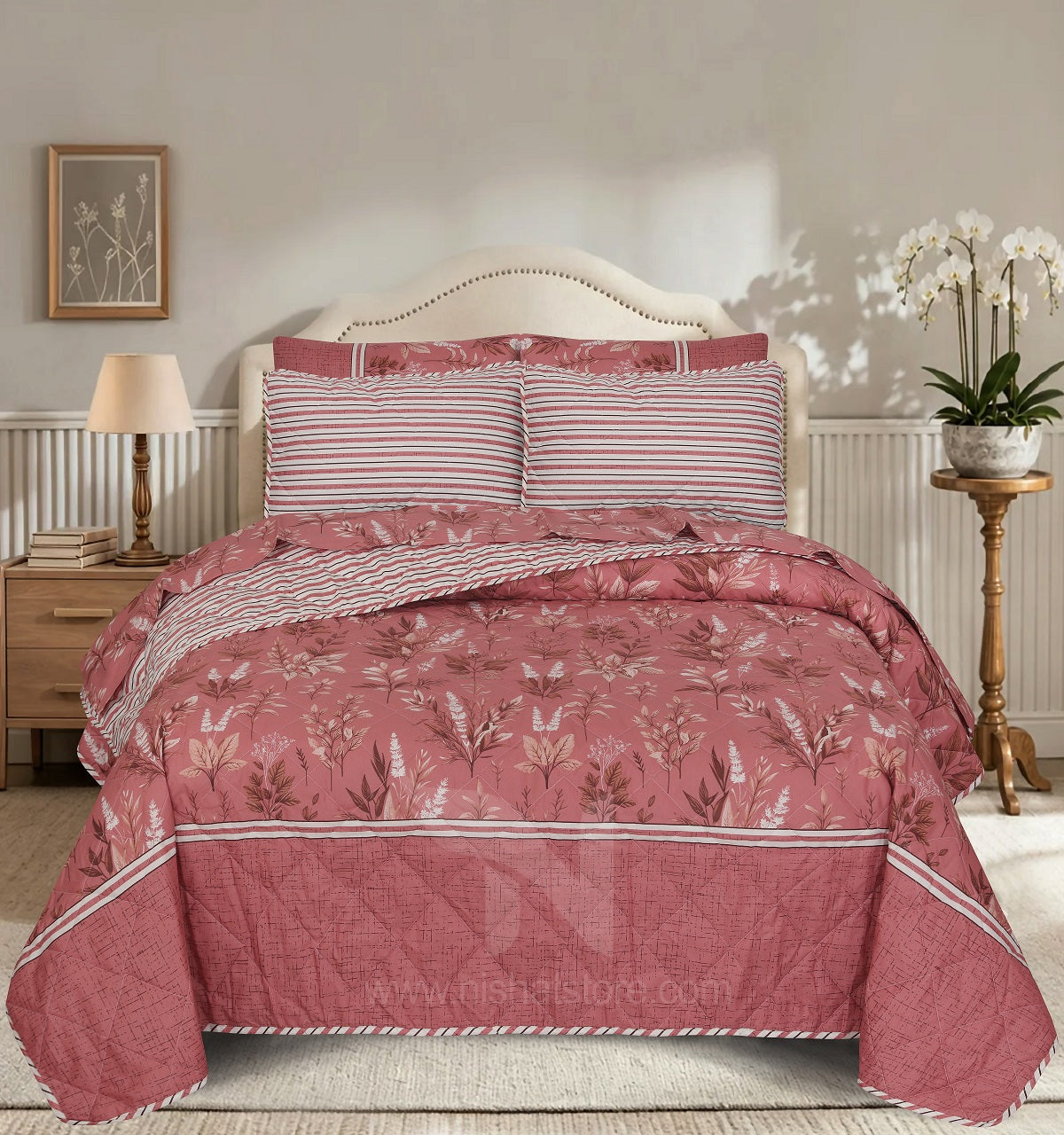 Quilted Comforter Set 6 Pcs Design 1045
