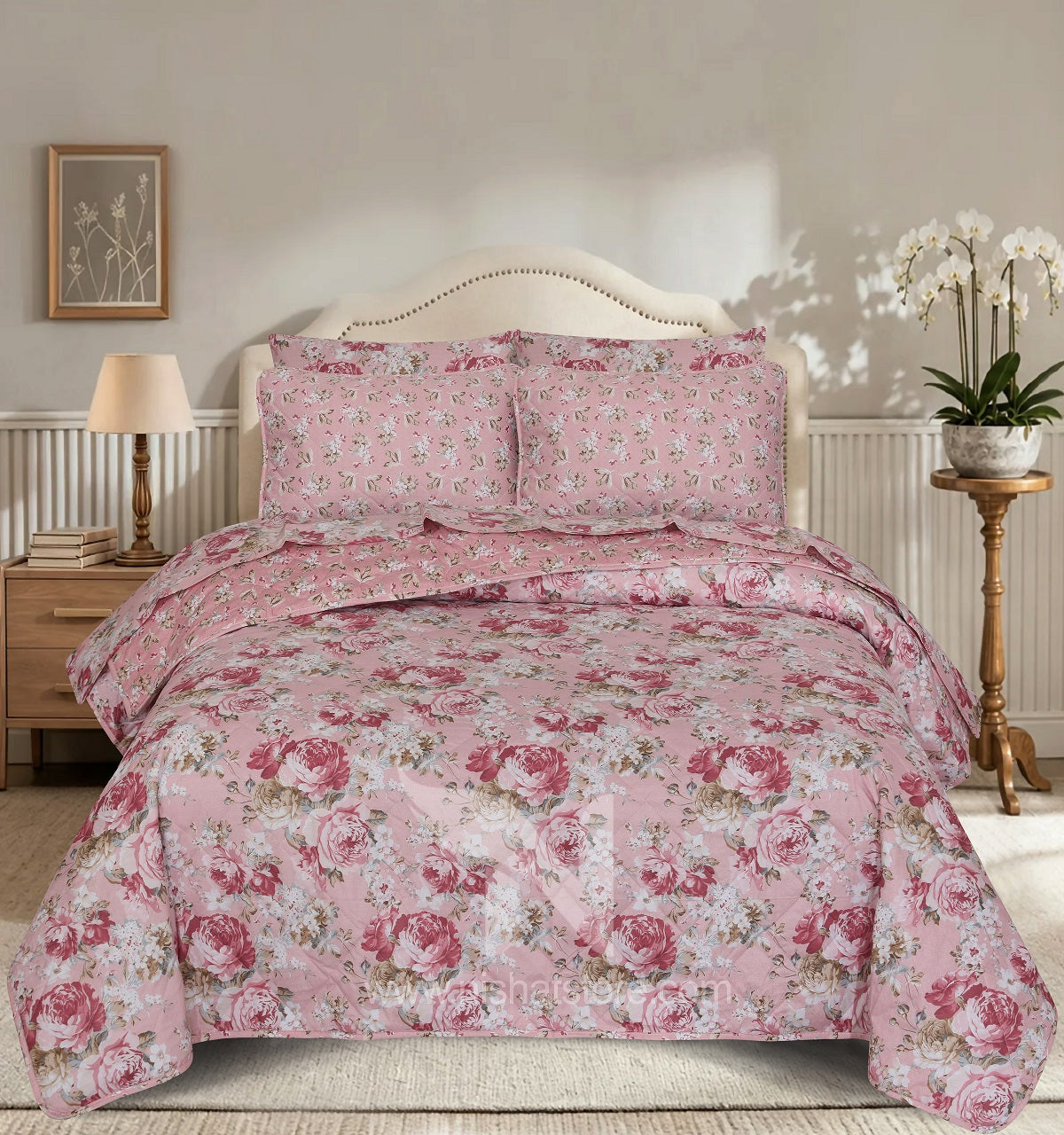 Quilted Comforter Set 6 Pcs Design 1046