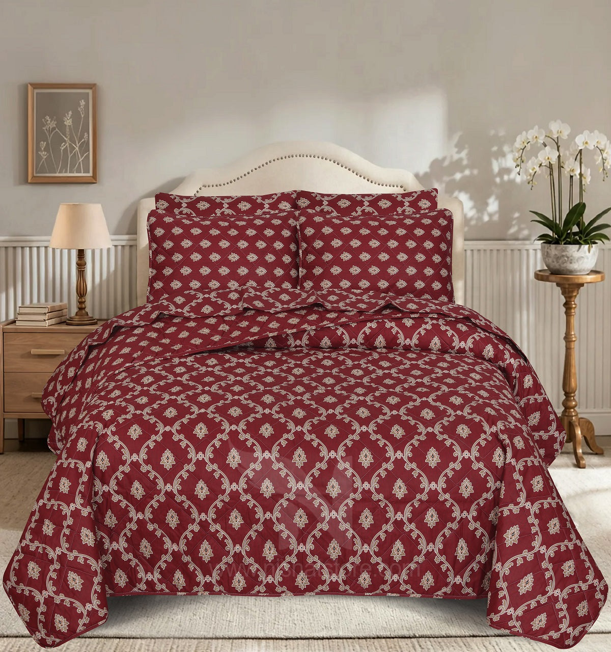 Quilted Comforter Set 6 Pcs Design 1047