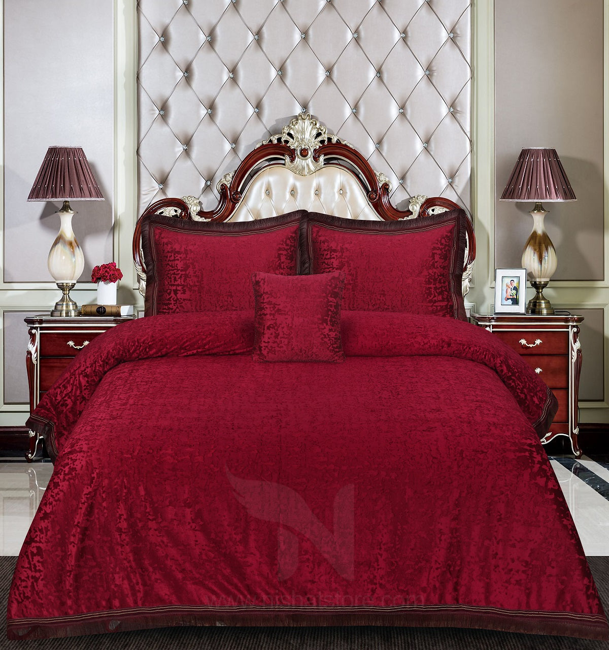 Heavy Velvet Texture Bed Sheet Set –4 Pcs Design #571