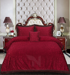 Heavy Velvet Texture Bed Sheet Set –4 Pcs Design #571