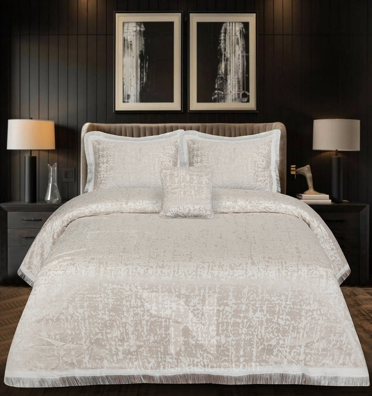 Heavy Velvet Texture Bed Sheet Set –4 Pcs Design #570