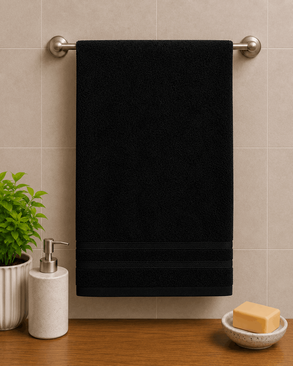 Cotton Hand Towel Nordic Border Set of 2
