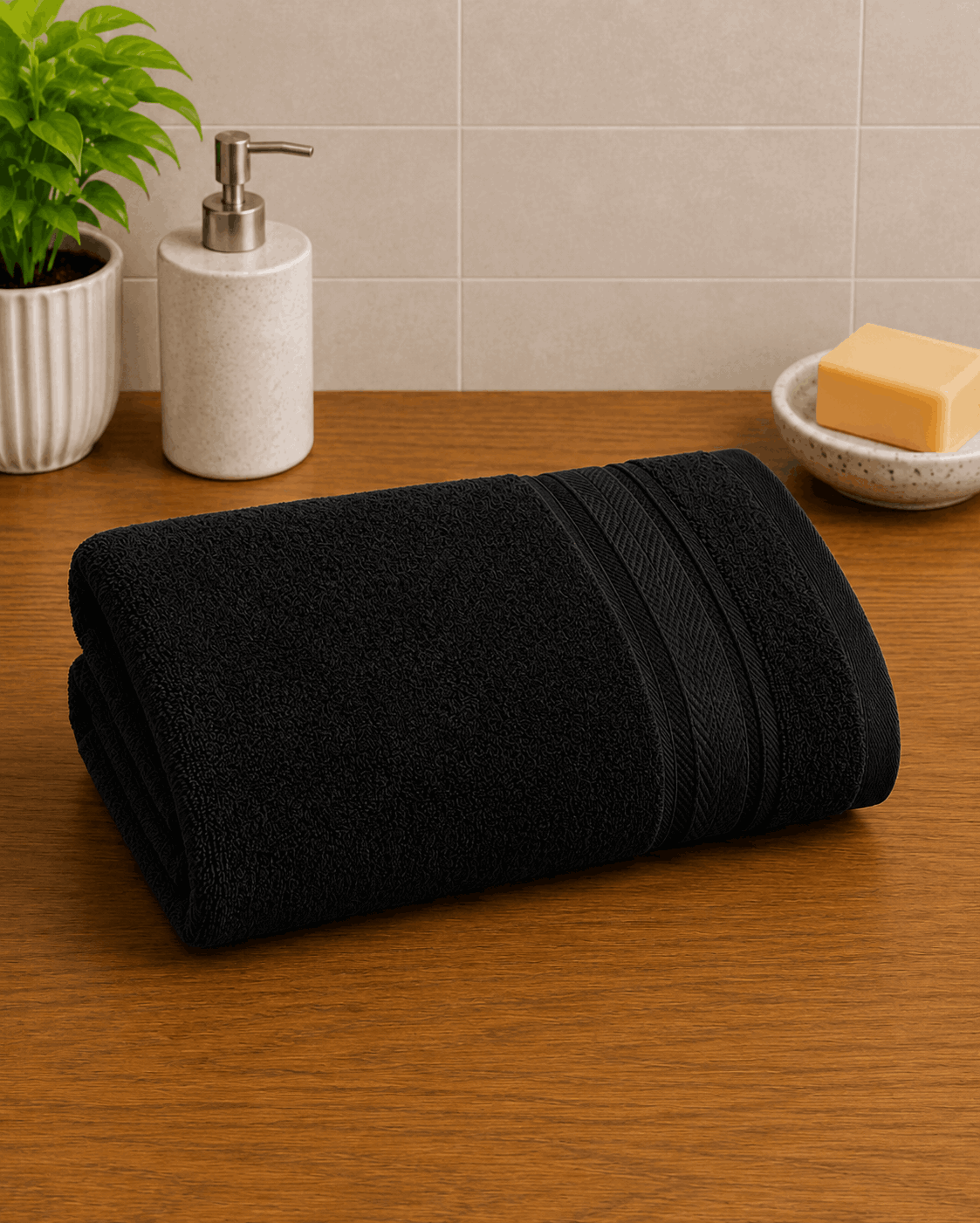 Cotton Hand Towel Nordic Border Set of 2