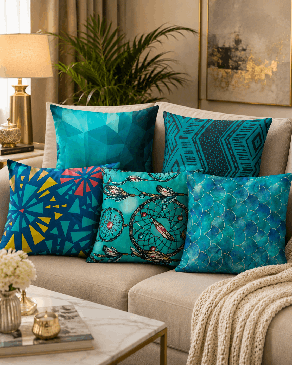 5 PCs Digital Printed Cushion Covers Ds#265