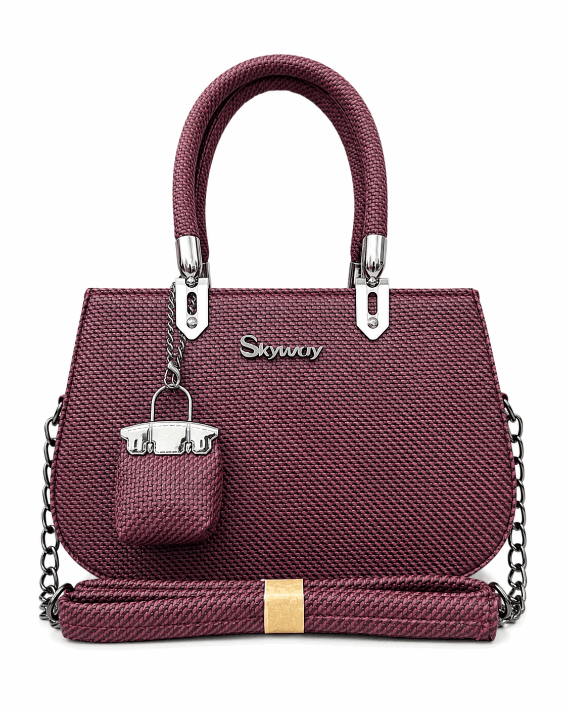 Skyway Woven Texture Top Handle Satchel Bag