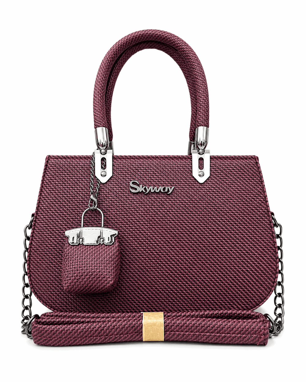 Skyway Woven Texture Top Handle Satchel Bag