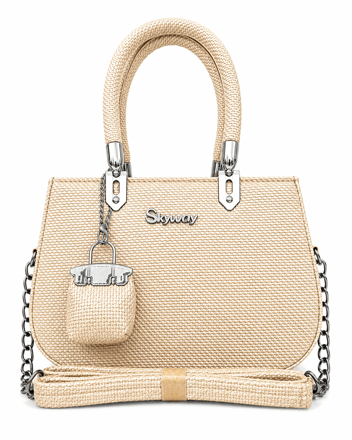Skyway Woven Texture Top Handle Satchel Bag