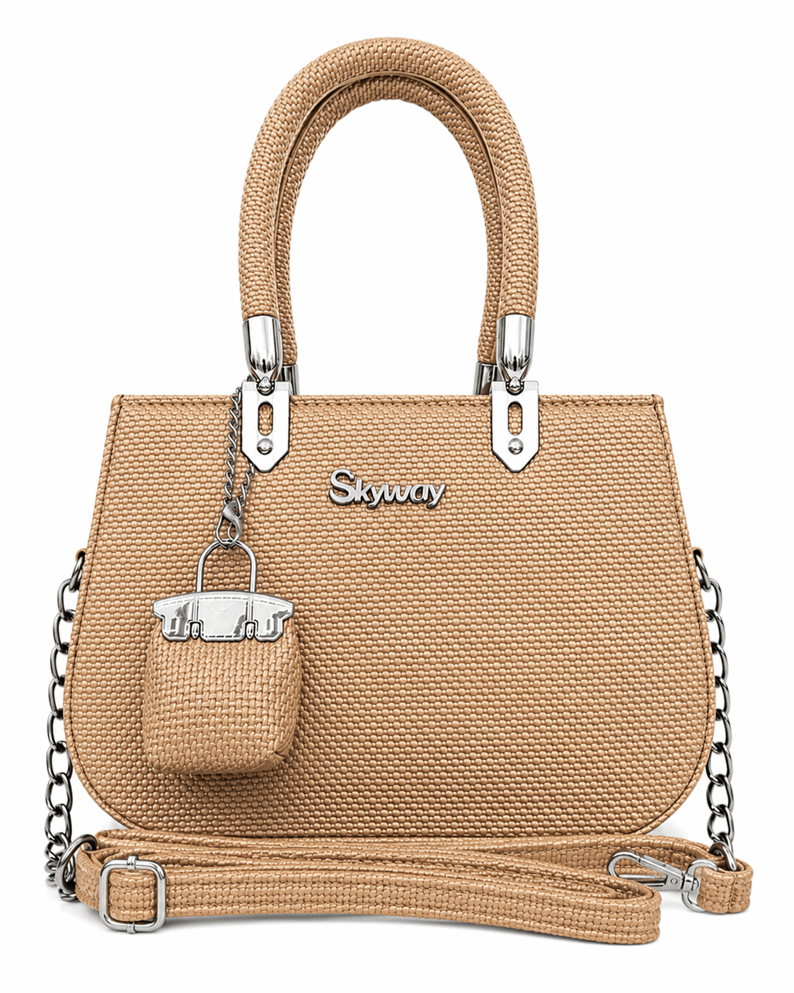 Skyway Woven Texture Top Handle Satchel Bag