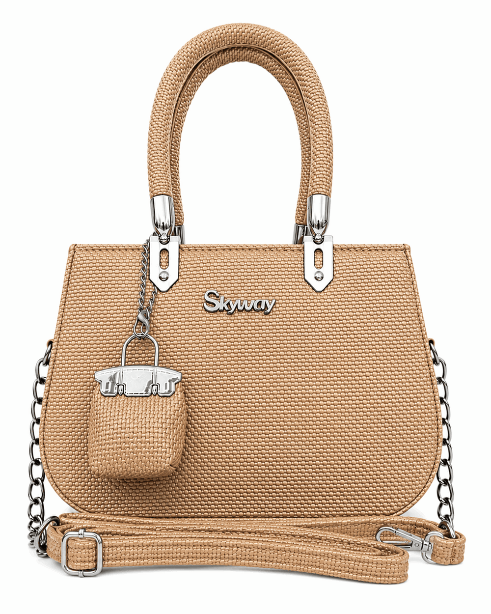 Skyway Woven Texture Top Handle Satchel Bag