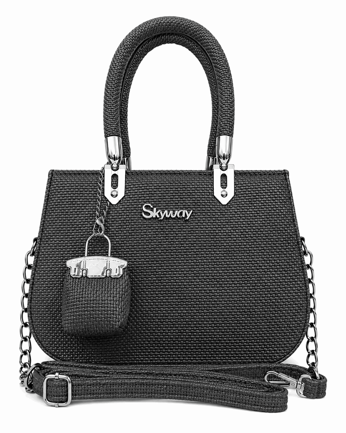 Skyway Woven Texture Top Handle Satchel Bag