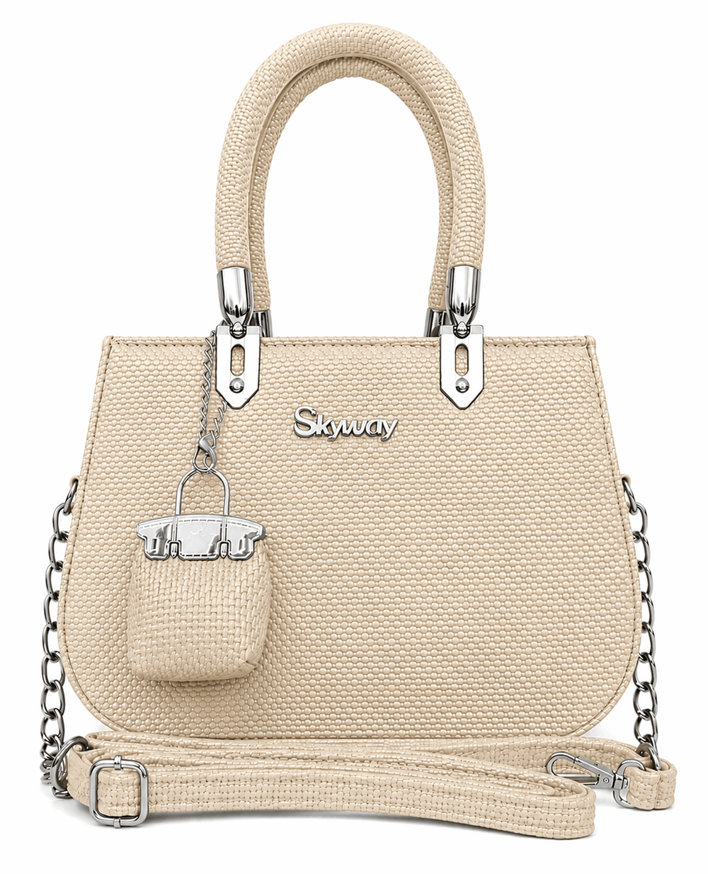 Skyway Woven Texture Top Handle Satchel Bag