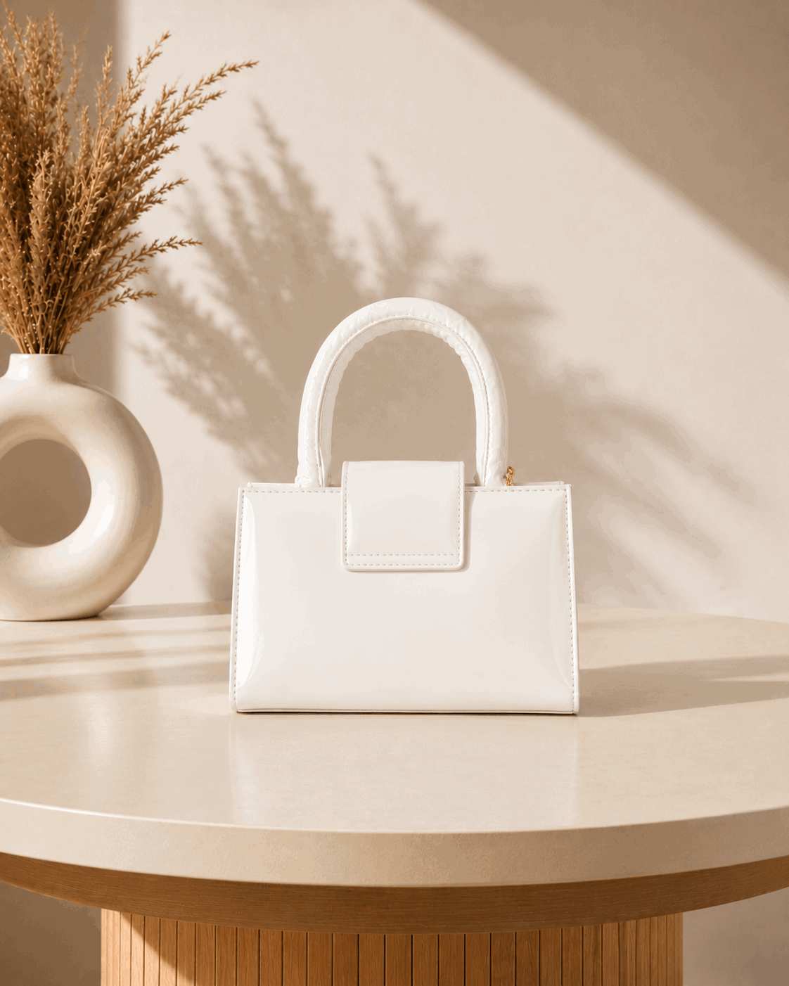 Glossy Charm Top Handle Bag